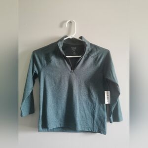 (3/$12) - BNWT Old Navy Boys Quarter Zip Long Sleeve. Size 5. Dark Green/Blue